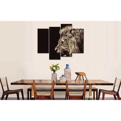 Image of Roaring Lion Big Kitty 4-Panel Wall Art Picture Print on Canvas