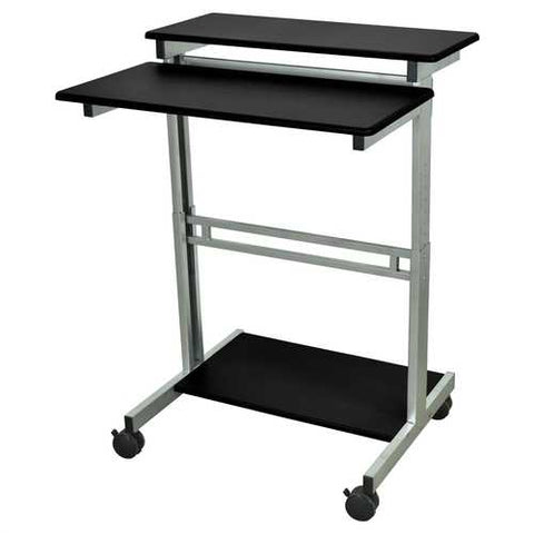 Image of Mobile 31.5-inch Stand Up Computer Desk in Black