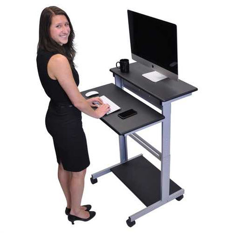 Image of Mobile 31.5-inch Stand Up Computer Desk in Black