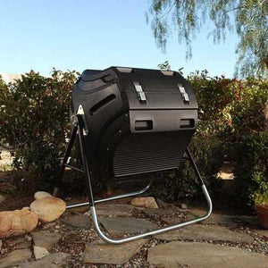 Heavy Duty HDPT Plastic 10 cubic ft. Compost Bin Tumbler with Steel Stand