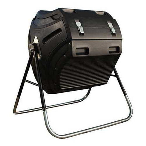 Image of Heavy Duty HDPT Plastic 10 cubic ft. Compost Bin Tumbler with Steel Stand