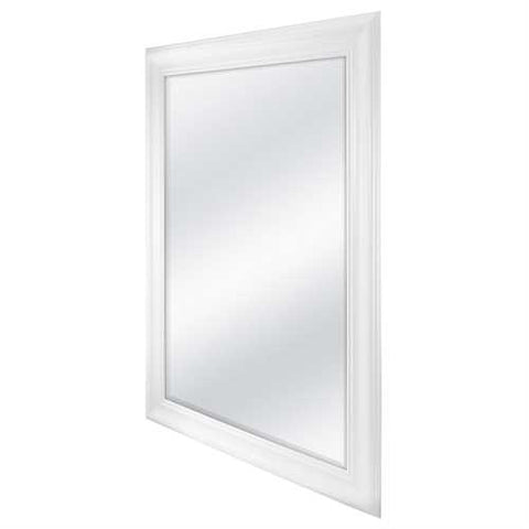 Image of Large Rectangular Bathroom Wall Hanging Mirror with White Frame - 42 x 30 inch