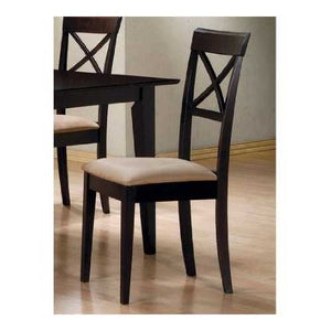 Set of 2 - Cappuccino Cross Back Dining Chair with Fabric Seat