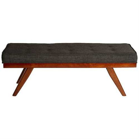 Image of Mid-Century Style 51-inch Accent Bench in Cherry Wood Finish