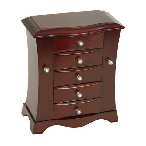 Image of 4-Drawer Jewelry Box in Cherry / Mahogany Wood Finish