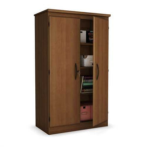 Cherry 2-Door Storage Cabinet Wardrobe Armoire for Bedroom Living Room or Home Office