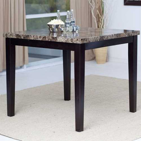 Image of Contemporary 42 x 42 inch Counter Height Dining Table With Faux Marble Top