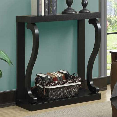 Image of Modern Curved Legs Rich Espresso Console Table