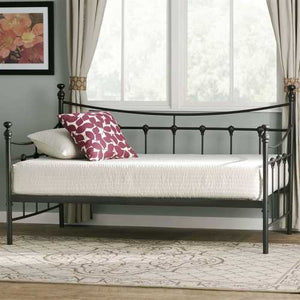 Twin size Metal Daybed in Bronze Finish with Wooden Slats