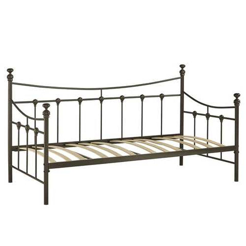 Image of Twin size Metal Daybed in Bronze Finish with Wooden Slats