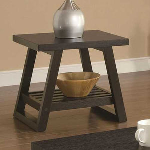 Modern End Table in Dark Brown Cappuccino Finish