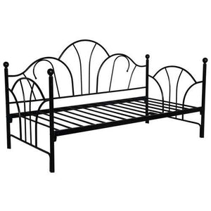 Twin size Contemporary Black Metal Day Bed Frame with Slats