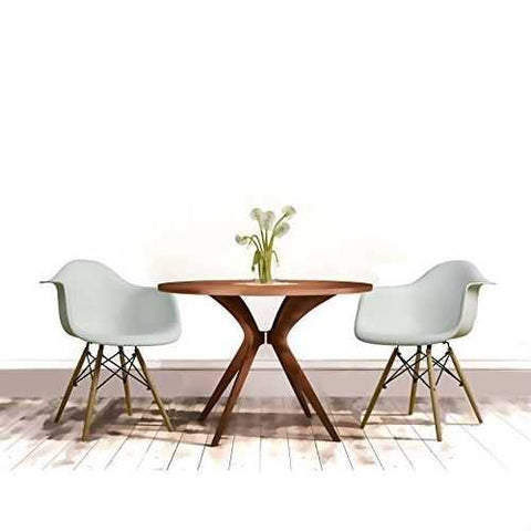 Image of Modern Ergonomic Dining Chair with Arms in White