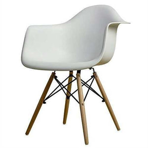 Modern Ergonomic Dining Chair with Arms in White