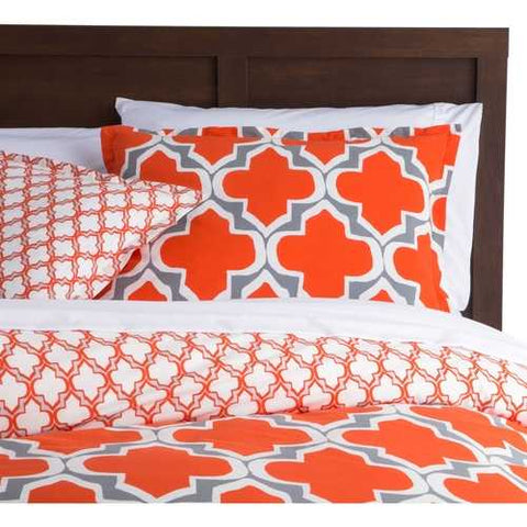 Image of Full / Queen Orange Gray Fresh Start 3 piece Comforter Set