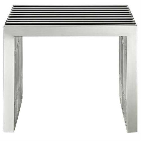 Image of Mid-Century Modern Stainless Steel Accent Bench