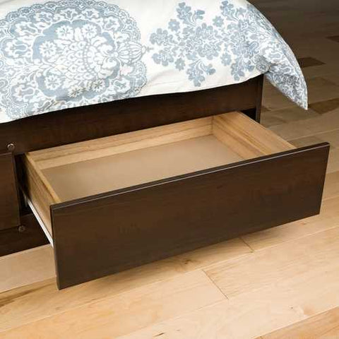 Image of King size Modern Espresso Platform Bed Frame with 6 Storage Drawers