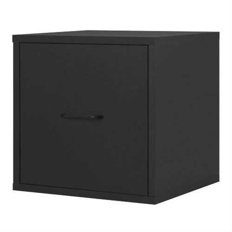 Image of Modular File Cabinet Storage Cube in Black Wood Finish