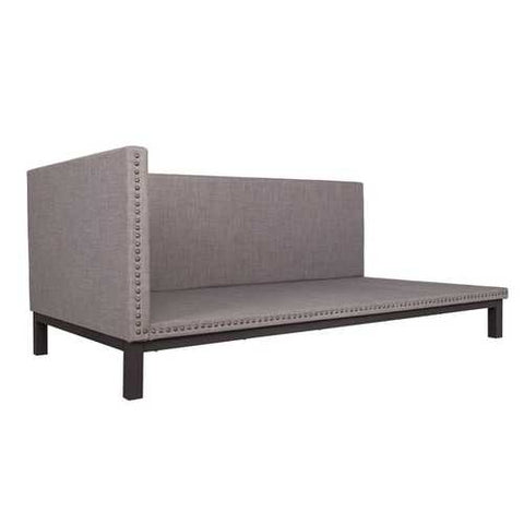 Image of Grey Linen Fabric Upholstered Mid-Century Modern Daybed