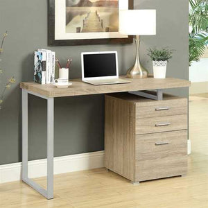 Contemporary Home Office Laptop Computer Desk in Natural Finish