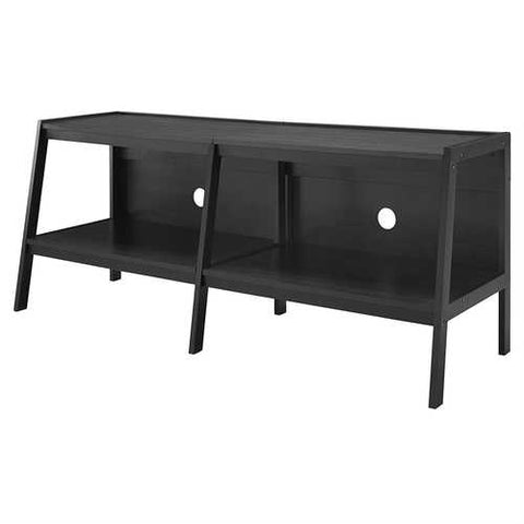 Image of Modern 60-inch Ladder Style TV Stand in Black Finish