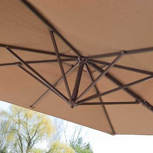 Modern 8.5-Ft Offset Cantilever Square Patio Umbrella  with Mocha Shade