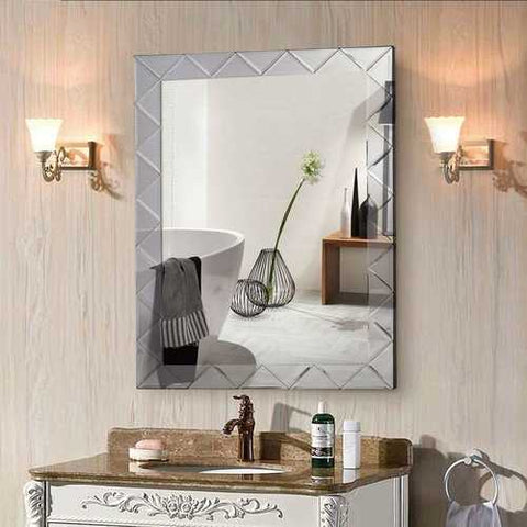 Image of Modern Rectangle 30 x 21 inch Beveled Bathroom Wall Mirror