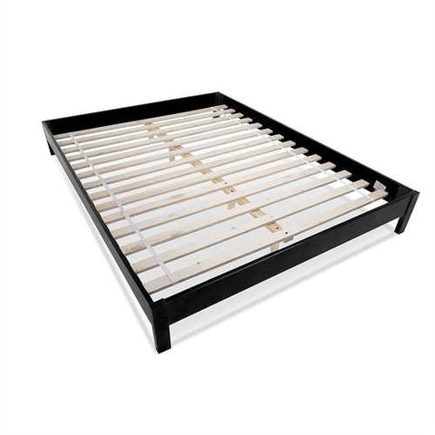 Image of Full size Modern Black Wood Platform Bed Frame