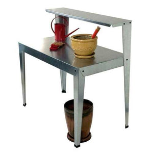 Outdoor Galvanized Metal Garden Bench Work Table