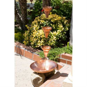 Copper 8.5 Ft Floral Funnel Rain Chain Gutter Downspout