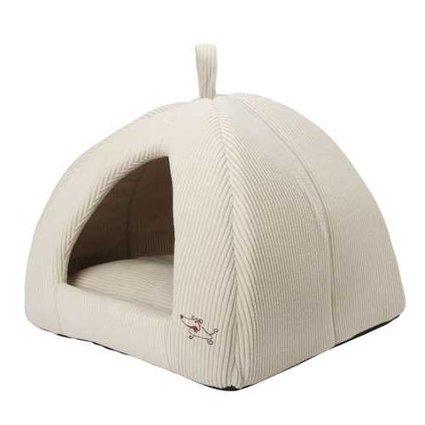 Image of Beige Medium Size Dog Bed Dome Tent - Machine Washable