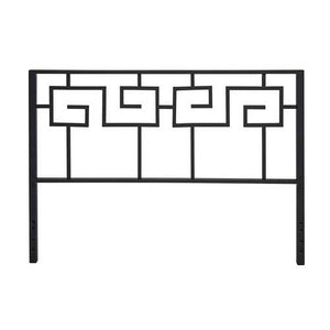 Full size Modern Meander Greek Key Style Headboard in Black Metal Finish