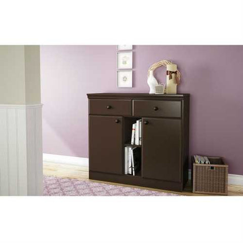 Image of Console Table Sideboard with Storage Drawers in Chocolate