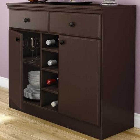 Image of Console Table Sideboard with Storage Drawers in Chocolate