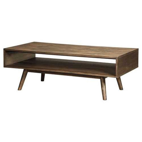 Image of Modern Mid-Century Style Coffee Table in Light Brown Wood Finish