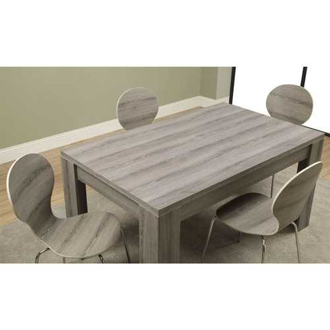 Image of Modern Block Leg Rectangular Dining Table in Dark Taupe Wood Finish