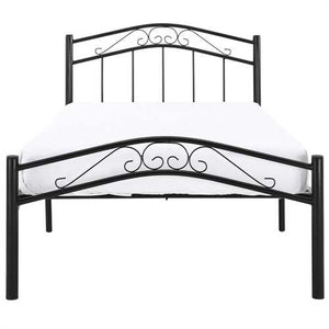 Twin size Black Metal Platform Bed with Headboard and Footboard