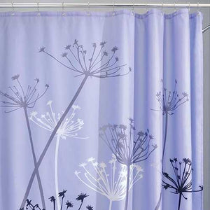 Purple Thistle Flower Polyester Fabric Shower Curtain