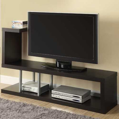 Image of Modern Entertainment Center TV Stand in Cappuccino Finish