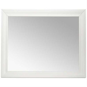 Rectangular 32 x 26 inch Bathroom Wall Mirror with 1-inch Bevel and White Frame