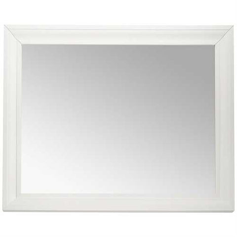 Image of Rectangular 32 x 26 inch Bathroom Wall Mirror with 1-inch Bevel and White Frame