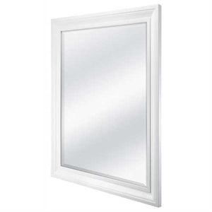 Rectangular 32 x 26 inch Bathroom Wall Mirror with 1-inch Bevel and White Frame