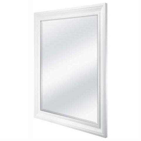 Image of Rectangular 32 x 26 inch Bathroom Wall Mirror with 1-inch Bevel and White Frame