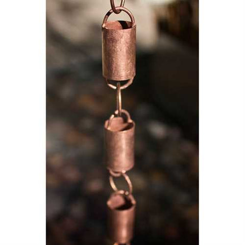 Image of Solid Copper 8.5 Ft Rain Gutter Rain Chain