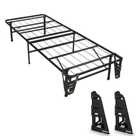 Image of Twin XL Heavy Duty Black Metal Platform Bed Frame