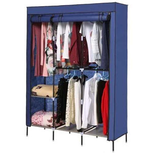 Blue 68-inch Bedroom Wardrobe Closet Shelving Unit