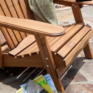 Oversized Classic Adirondack Chair with Pull-Out Ottoman in Natural