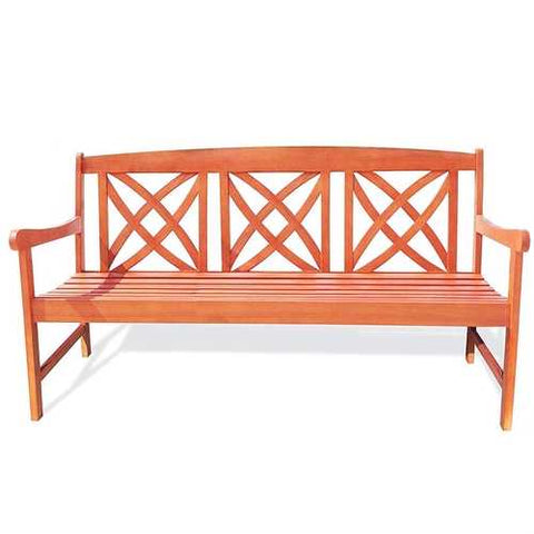 Image of Outdoor Weather Resistant Eucalyptus Wood 5-ft Garden Bench