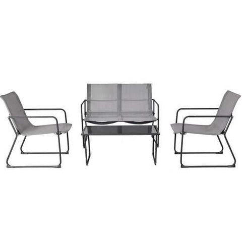 Image of Outdoor Black Steel Frame 4-Piece Patio Furniture Set