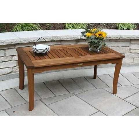 Image of Outdoor Patio Garden Wood Coffee Table 39.25 x 19.5 inch